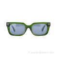 Dernière mode Unisexe CE &amp; FDA Full-rim Rectangle Quality Acétate Sunglasses